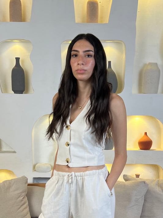 Linen Halter Vest